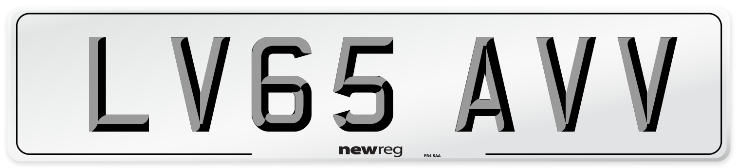 LV65 AVV Number Plate from New Reg